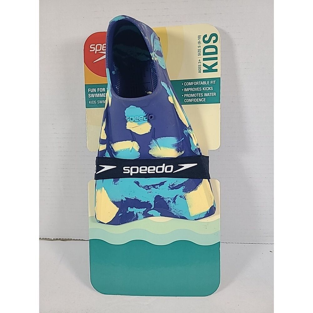 Kids Swim Fins Speedo Blue Marble‎ Small (9-10)